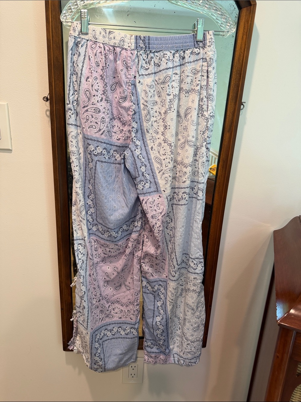 aerie Bandana Print Wide-Leg Pants with Side Ties - Picture 5 of 8